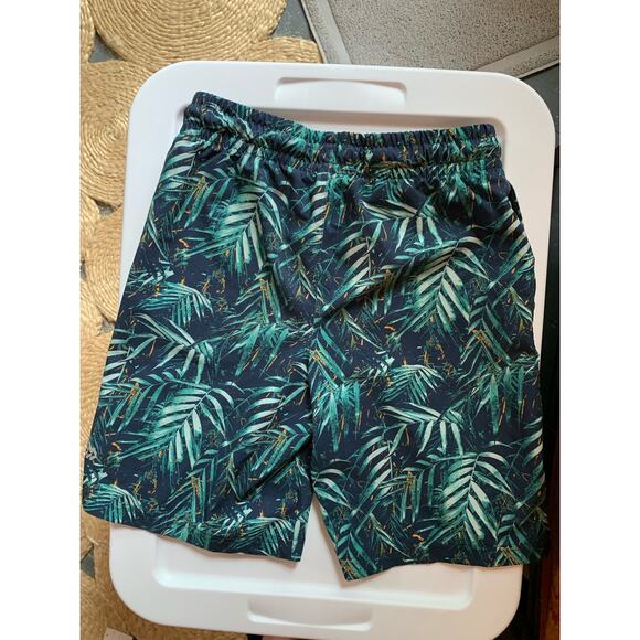 All in Motion boys swim trunks Size M (8-10) tropical foliage jungle ferns - Picture 2 of 3